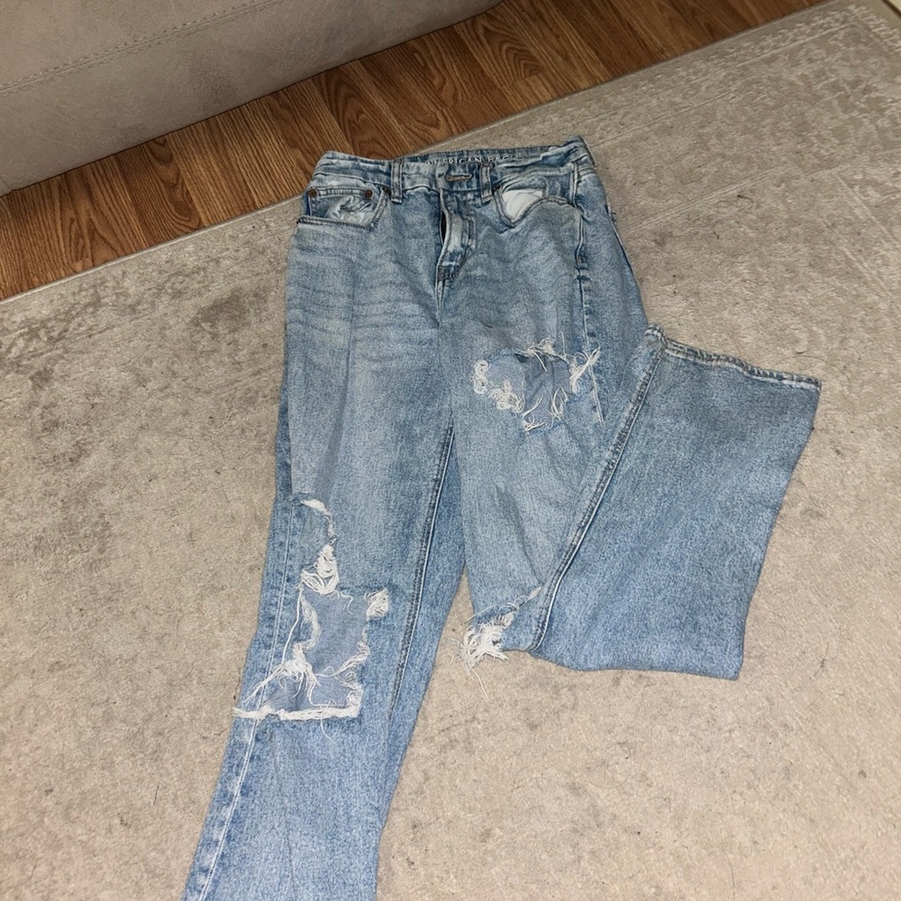American Eagle Outfitters Blue Boyfriend Jeans Distressed